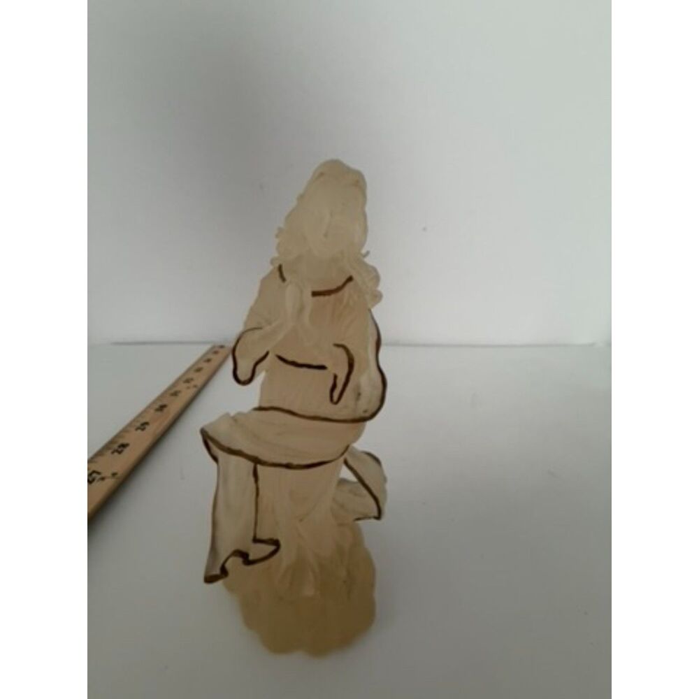 vtg. acrylic angel Figurine gold trim